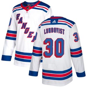 Miehille NHL New York Rangers Pelipaita Henrik Lundqvist #30 Authentic Valkoinen Vieras